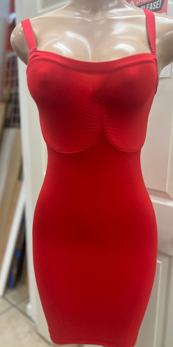 Wander Red Shapewear Bodysuit with Molded Cups